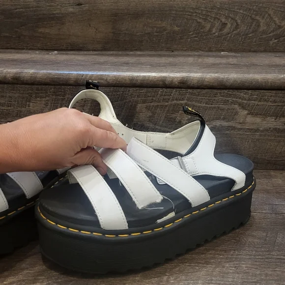 Dr.Martens Women Blaire Sandal White Hydro Leather - Picture 8 of 9